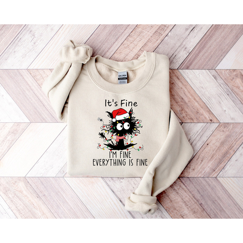 Cat Christmas Sweater, Christmas Cat Sweatshirt, Black Cat Christmas Shirt, Kitten Christmas Shirt, Cat Lover Gift, Cat Mom Tshirt, Xmas Tee.jpg