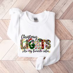 christmas lights are my favorite color,christmas sweatshirt,christmas family shirt,christmas gift, family matching shirt