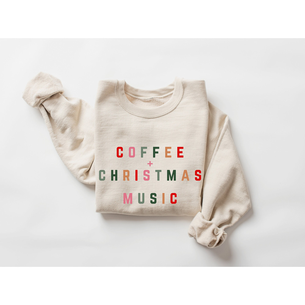 Coffee Christmas Music Shirt, Coffee Lover Christmas Gift, Holiday Shirt, Women's Christmas Tee ,Christmas Coffee Shirt.jpg