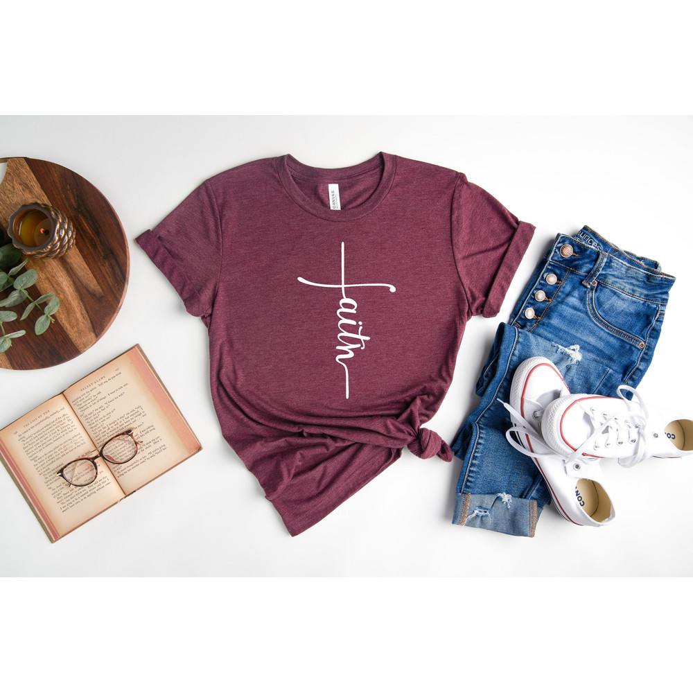 Faith Shirt, Faith Cross Shirt, Christian Gift, Faith Gift, Christian Shirts , Love and Grace Shirt, Faith Cross, Vertical Cross,.jpg