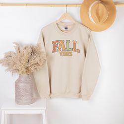 fall vibes sweatshirt, fall shirt for women, autumn shirt, retro fall shirt, crewneck sweatshirt, fall gift, cute fall s