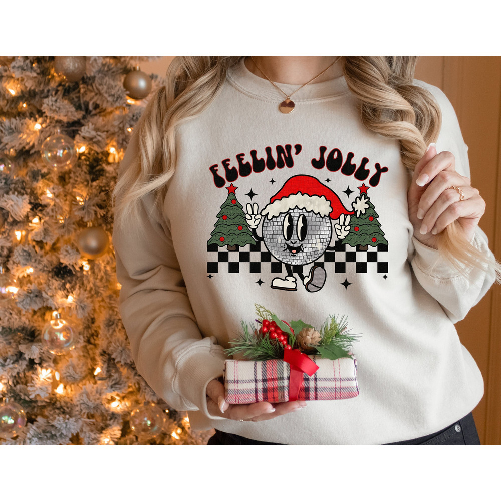 Feeling Jolly Sweatshirt, Christmas Sweatshirt, Christmas Tree Sweater, Christmas Gift, Winter Sweatshirt, Cozy Hoodie,Funny Christmas Shirt.jpg