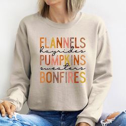 flannels pumpkins sweatshirt, fall sweatshirt, thanksgiving gift, pumpkin spice sweatshirt, autumn sweatshirt, cute fall