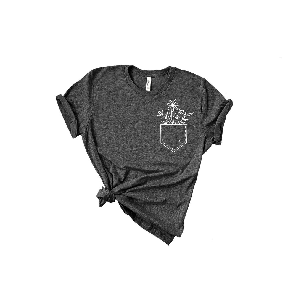 Floral Pocket Shirt, Wildflower Shirts, Floral Shirt , Mother's Day Shirt, Sentimental Gift Idea, Pocket With Flowers.jpg