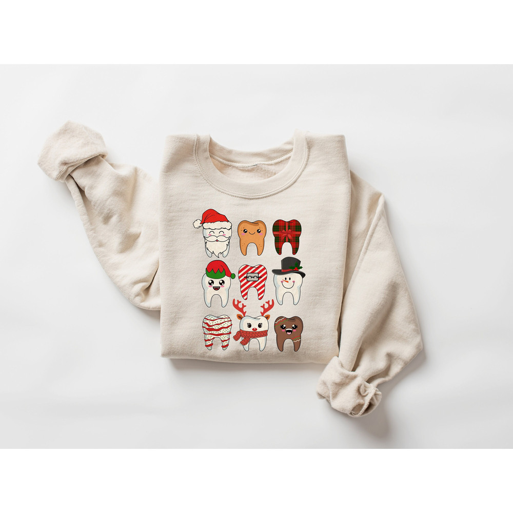 Funny Christmas Teeth Sweatshirt, Christmas Dentist Shirt, Christmas Gift For Dentist,Holiday Sweatshirt,Christmas Dental Squad.jpg