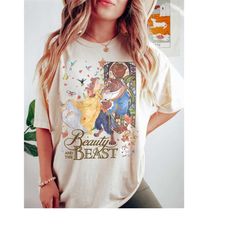 vintage beauty and the beast comfort colors shirt, disney shirts, disney princess shirt, disney princess belle shirt, di
