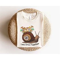 let's grow together shirt, retro mushroom tee, hippie shirt women, boho floral sweatshirt