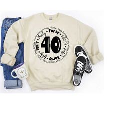 hello 40 birthday sweatshirt, 40th birthday shirt, forty birthday crew shirt, 40th birthday party shirt, 40th birthday g