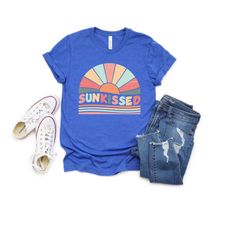 retro sunkissed tshirt, vacation tshirt, beach t-shirt, beach shirt, summer t-shirt, summer tee, summer unisex shirt, be