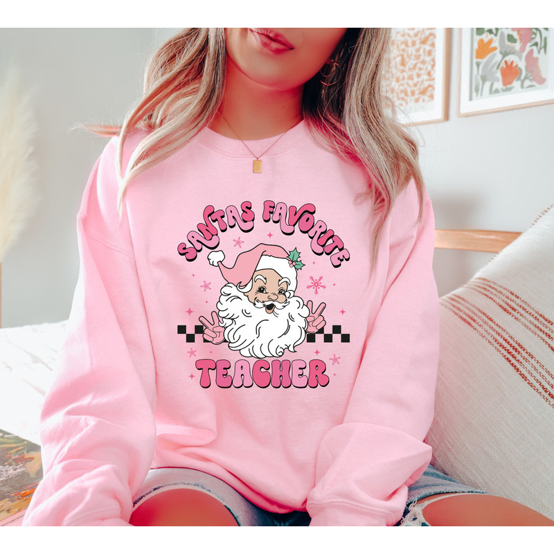 Santa's Favorite Teacher Sweatshirt, Teacher Christmas Shirt, Merry Christmas Shirt, Funny Christmas Teacher Shirt , Christmas Gifts, Xmas.jpg