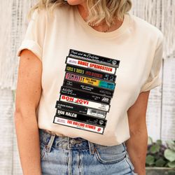 vintage cassette tape shirt, gift for old school music lovers, 80s rock cassette shirt, 80s rock n roll tshirt,classic r