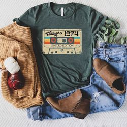 49th birthday shirt,vintage 1974 shirt,49th birthday gift for women,49th birthday gift for men,49th birthday best friend