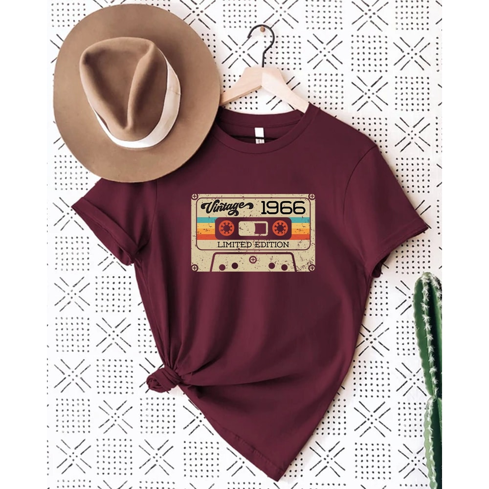 57th Birthday Shirt, Vintage 1966 Limited Edition Cassette T-Shirt, 1966 Birthday Shirt, 57th Birthday Gift For Women,57th Birthday Men Tee#.jpg