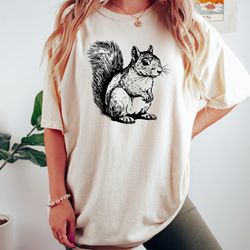 squirrel shirt, floral squirrel shirt, animal lover shirt, squirrel lover gift, flower squirrel tee, fall shirt, nature