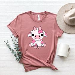strawberry cow shirt, cute cow t shirt, cow lover shirt, farm girl ,  western tee, country shirt, animal shirt, farming