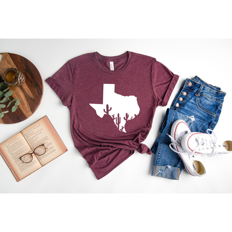 Texas Cactus Shirt, Texas Shirt, Texas Home Shirt, Cactus Shirt, Texas Women's Shirt, Home State Shirt, Texas Tee.jpg