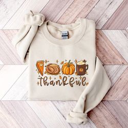 thankful sweatshirt, pumpkin sweatshirt, thanksgiving gift, thankful hoodie, thanksgiving shirt, fall vibes shirt, fall