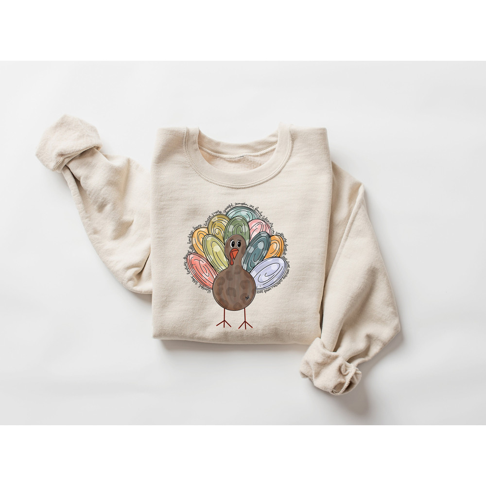 Thankful Turkey Sweatshirt, Thanksgiving Shirt Womens, Happy Thanksgiving, Cute Turkey Fall Thanksgiving, Thanksgiving Family Matching Shirt.jpg