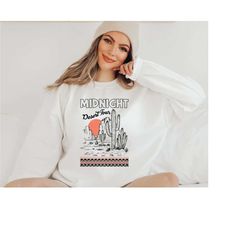 midnight desert tour sweatshirt, desert sweater, cactus sweat, western graphic, cowgirl and cowboy sweat, desert and cac