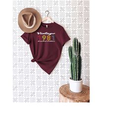 vintage 1981 shirt, 42nd birthday shirt, 42nd b'day for mom, 1981 t-shirt, 42nd birth year for women, birthday party gif