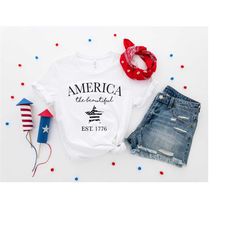 4th of july shirt, retro america shirt, independence day shirt, patriotic tee, fourth of july t-shirt, america the beaut
