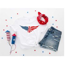 fourth of july shirt women, 4th of july shirt, american eagle tee, usa flag t-shirt, patriotic tee