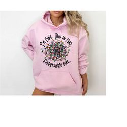 everything is fine christmas sweathirt, funny christmas t, tangled christmas lights sweatshirt, i'm fine, funny holiday