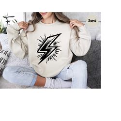 lightning sweatshirt, lightning bolt sweat, lightning thunder shirt, flash sweatshirt, lightning lover, storm shirt, lig