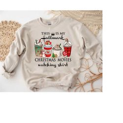 christmas hallmark movies sweatshirt, womens christmas shirt, coffee lover gift, movie gifts, christmas cookies tee, cof