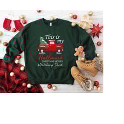christmas movie watching sweatshirt, this is my movie watching tee, christmas tree sweater, funny christmas crewneck, xm
