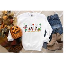 mickey and friends christmas shirt, disneyland christmas sweatshirt, christmas disney family, mickey and friends christm