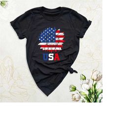 usa sunflower shirt, american flag t-shirt, 4th of july flower shirt, patriotic shirt, cute usa shirt, independence day