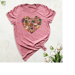 book lover shirt, books heart t-shirt, book reading shirt, bookworm shirt, library shirt, inspirational graphic tee, lit