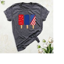 4th of july ice cream shirt, patriotic popsicle shirt, american flag t-shirt, independence day shirt, ice cream flag shi