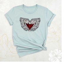 skeleton hand valentine shirt, skeleton heart shirt, funny valentines day shirt, valentine skeleton shirt, couple valent