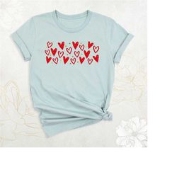 cute valentine's day shirt, doodle hearts shirt, valentines shirt for girlfriend, women love shirt, love heart tshirt, h