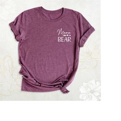 pocket size mama bear shirt, mommy and me shirt, mama bear shirt, bear family matching tee, mom pocket t shirt, gift for