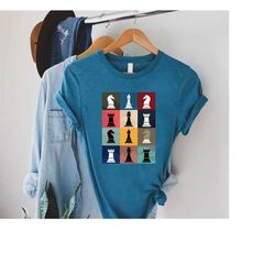 retro chess pieces shirt,chess player birthday gift,chess lover t-shirt,strategy game shirt, chess tournament,chess pawn