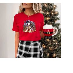 husky christmas shirt, siberian husky xmas shirt, merry christmas tee, christmas dog shirt, christmas lights shirt, husk