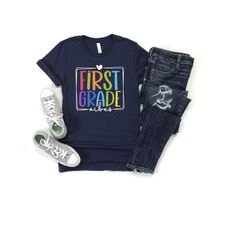 first grade vibes shirt, retro first grade teacher shirt, first grade shirt, first grade squad, hello first grade gift f