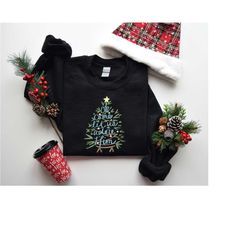 christmas christian sweatshirt, o come let us adore him sweater, christmas tree sweatshirt, merry christmas sweater, chr