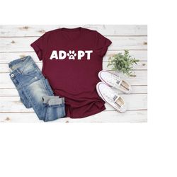 adopt paw shirt, dog adoption shirt, rescue dog shirt, paw print shirt, dog lover shirt, dog mama shirt, gift for dog ow