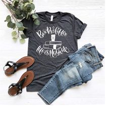 books and coffee life is magical shirt, coffee shirt, coffee lover shirt, reading shirt, books shirt, book lover tee, gi