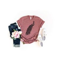 peacock shirt, beautiful shirt, bird lover gift, peacock lover shirt, animal lover gift, cute woman shirt , birthday gif