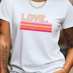 love retro valentine's day tshirt, valentines day shirt, valentines gift for her, best friend valentines gift, women's v