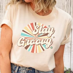 retro stay groovy shirt, preppy shirt, hippie summer shirt, hippie 70s summer shirt, peace sign shirt, summer shirt, gro