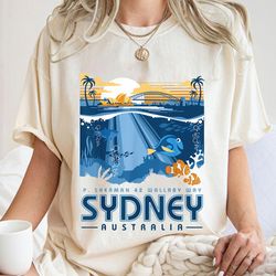sydney australia poster shirt, finding dory shirt, dory shirts, finding nemo shirt, animal kingdom tee, disneyworld shir