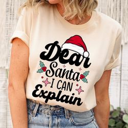 funny ugly christmas sweater shirt,dear santa i can explain shirt,ugly christmas sweater party shirt,funny santa shirt m