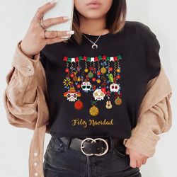 sugar skull shirt,feliz navidad sugar skull,christmas sugar skull shirt,feliz navidad shirt,mexican shirt,navidad shirt,