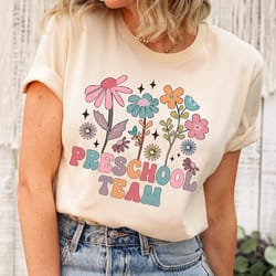 wildflower preschool teacher team shirt,preschool team shirt,floral preschool shirt,preschool crew shirt,teacher shirt w